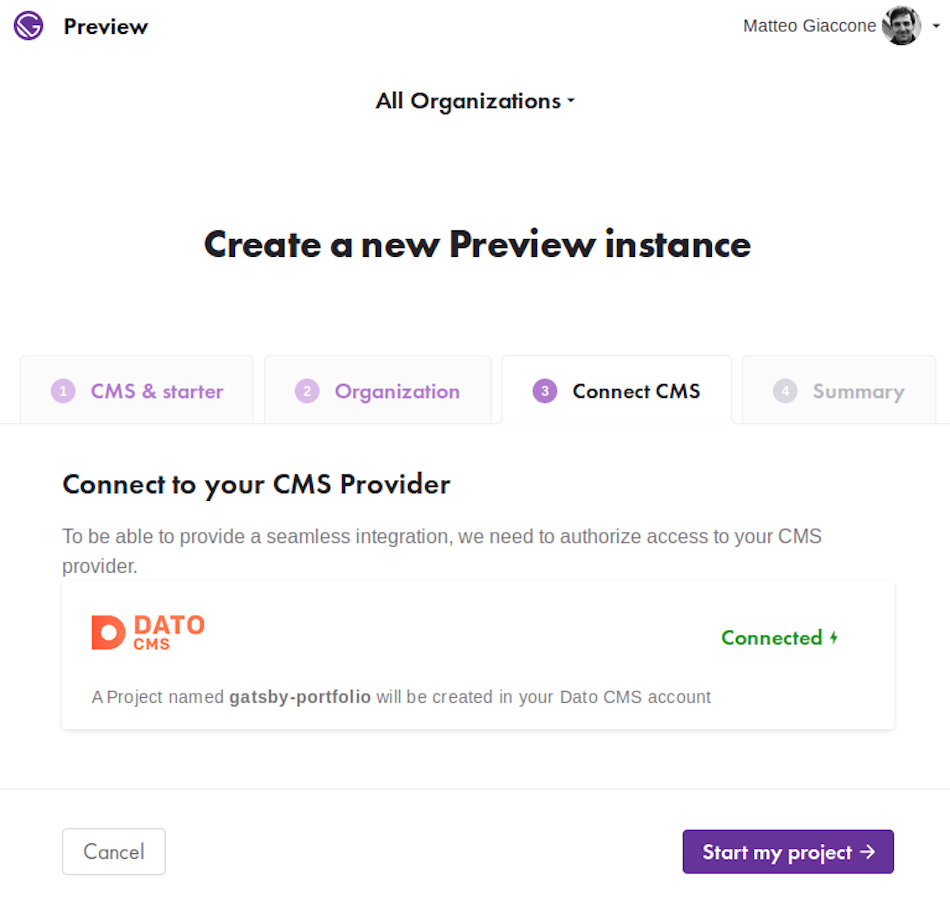 DatoCMS is one of the CMS provider of choice for Gatsby Preview