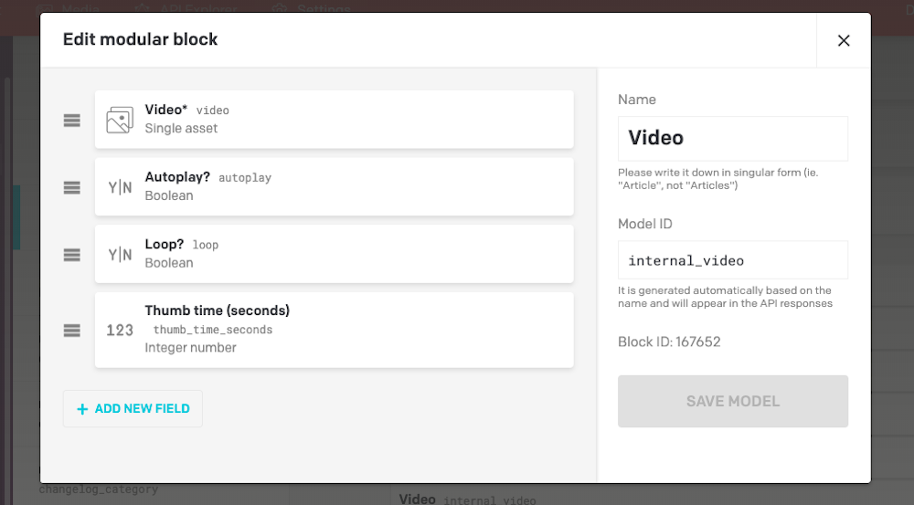 Videos on DatoCMS work as any other content when it comes to modular blocks compatibility