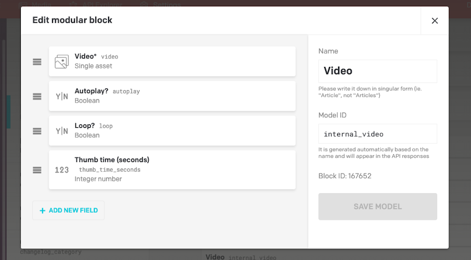 Videos on DatoCMS work as any other content when it comes to modular blocks compatibility