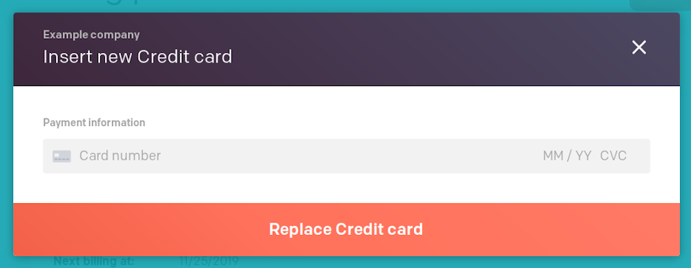 Plans, pricing and billing - Credit card change - DatoCMS Docs