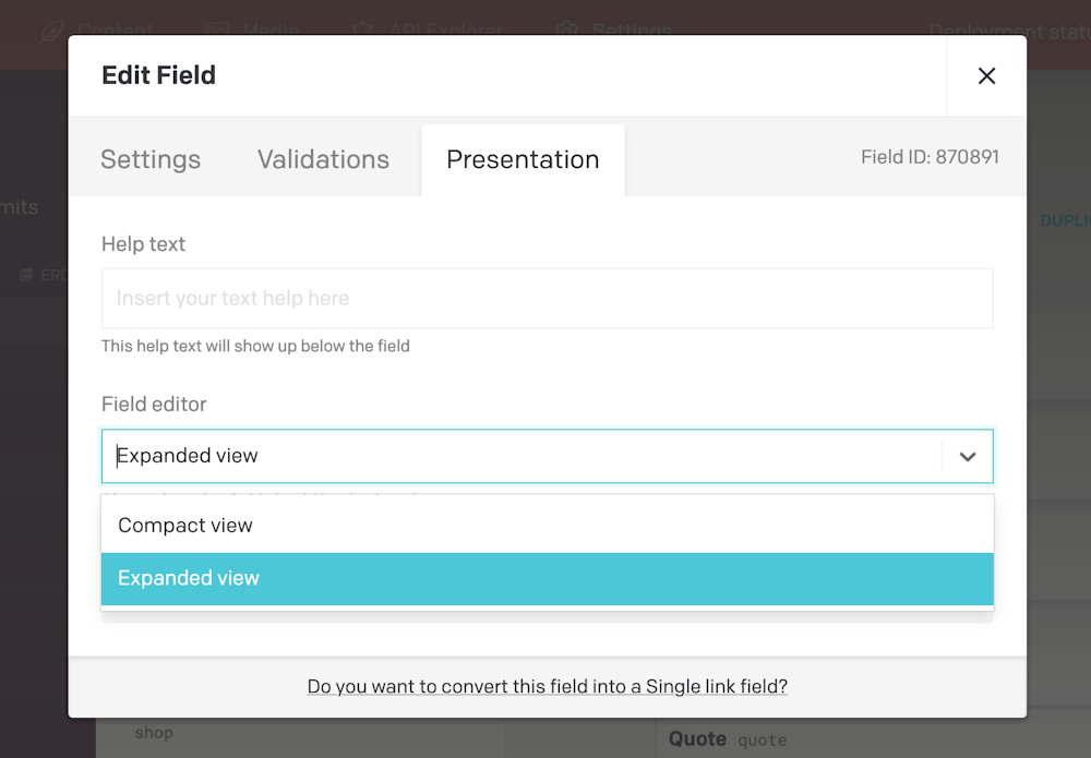 Content modelling - Link fields - DatoCMS Docs