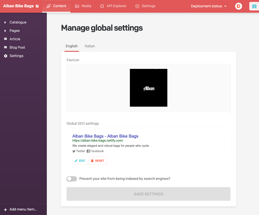 Other SSGs - Managing SEO - DatoCMS Docs