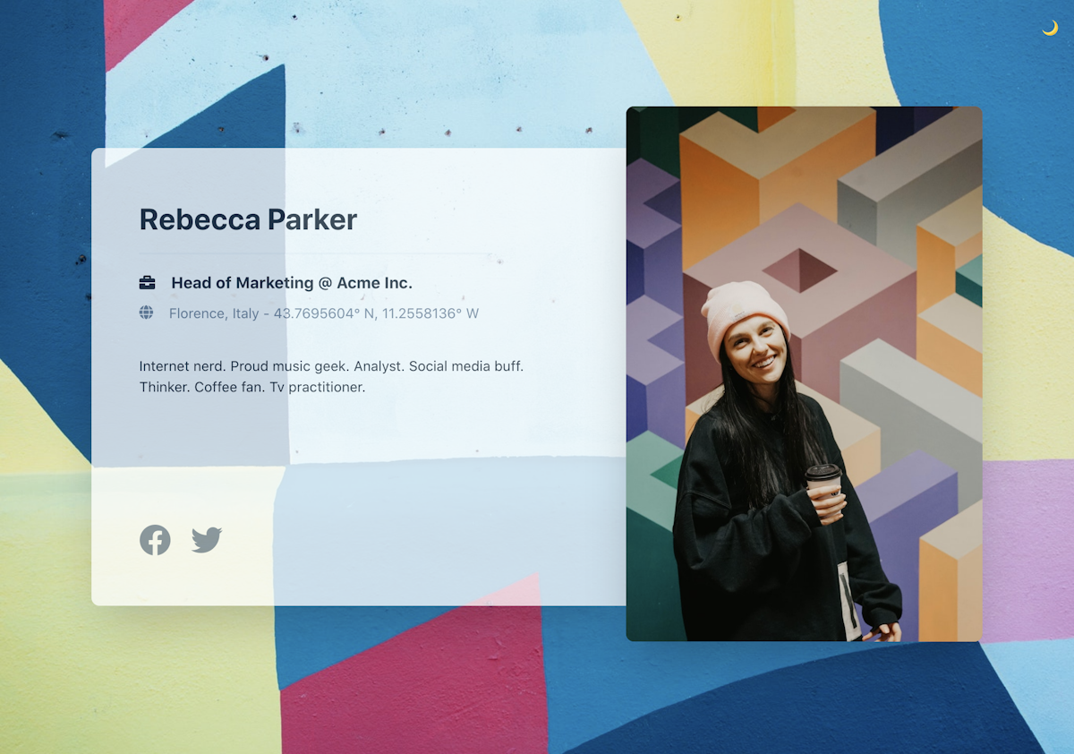 Junior Javascript Developer Profile Card Vue.js profile card — DatoCMS