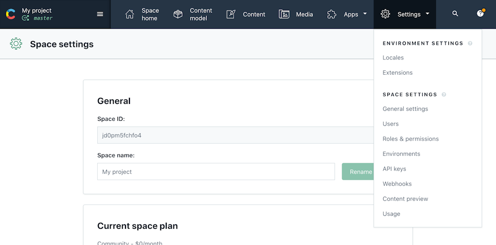 Import and export content - Import space from Contentful - DatoCMS Docs