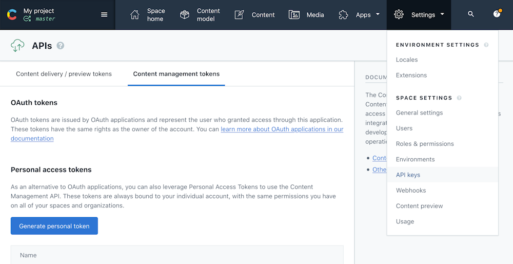 Import and export content - Import space from Contentful - DatoCMS Docs