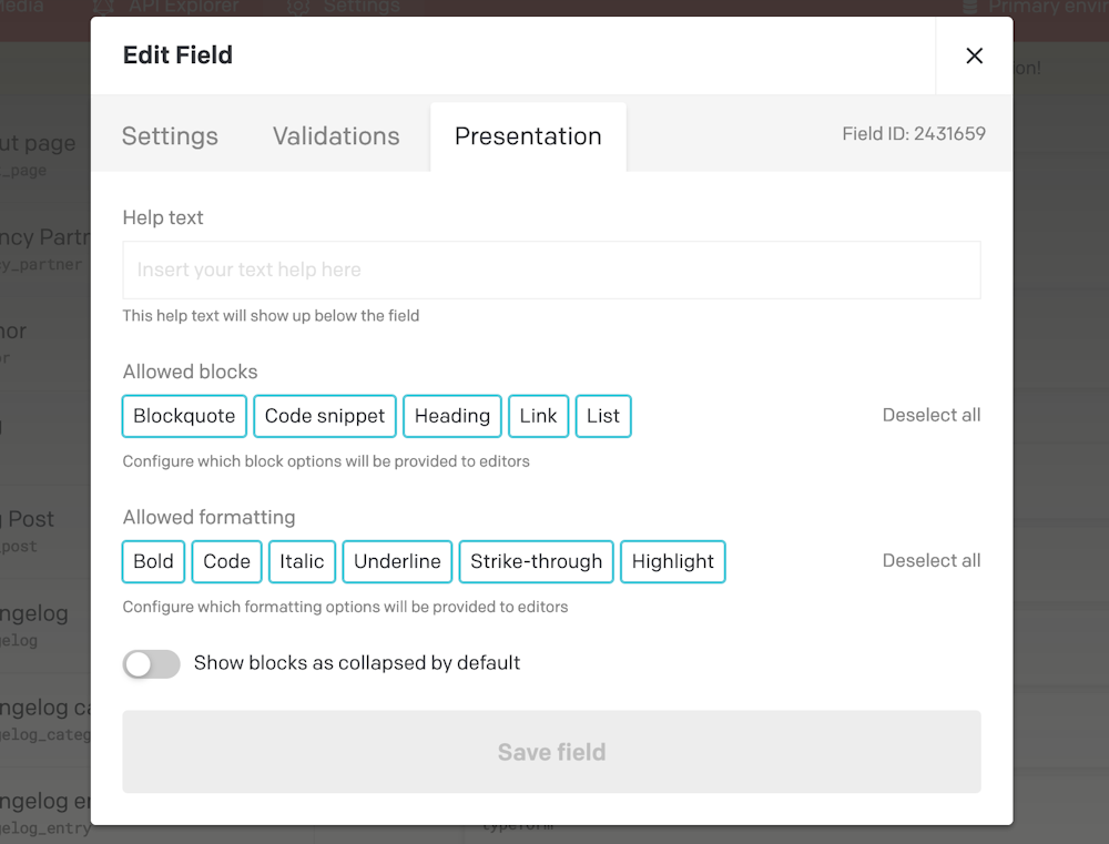 Content modelling - Structured text fields - DatoCMS Docs
