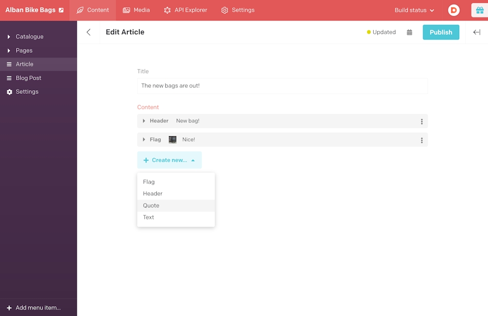 Content modelling - Modular content fields - DatoCMS Docs