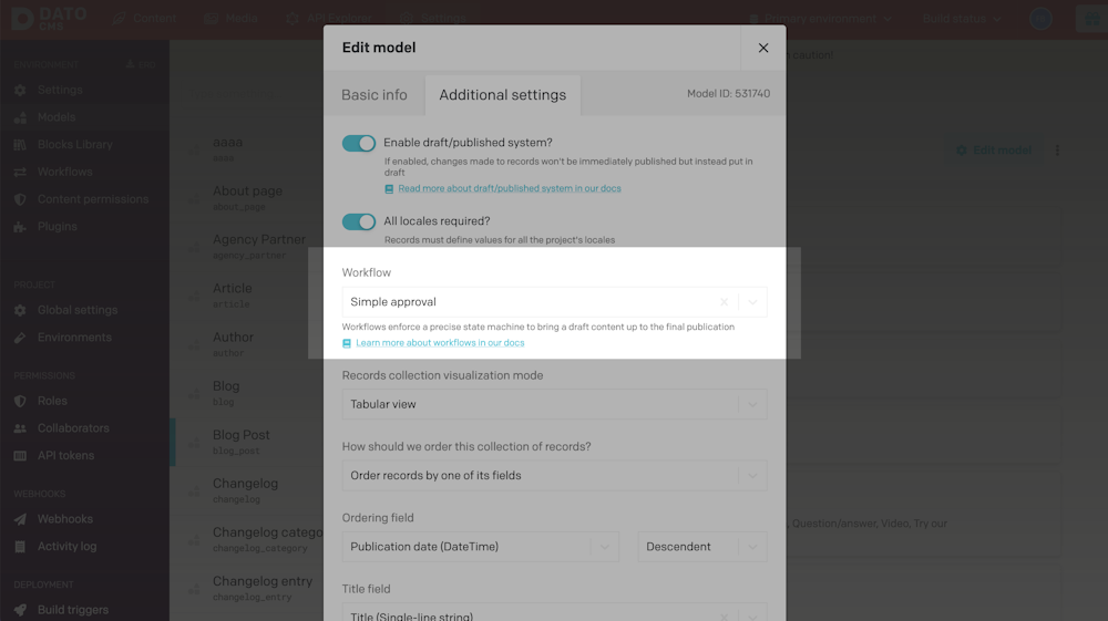General concepts - Workflows - DatoCMS Docs