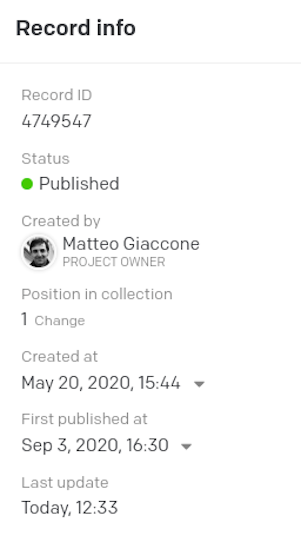 Content modelling - Record ordering - DatoCMS Docs