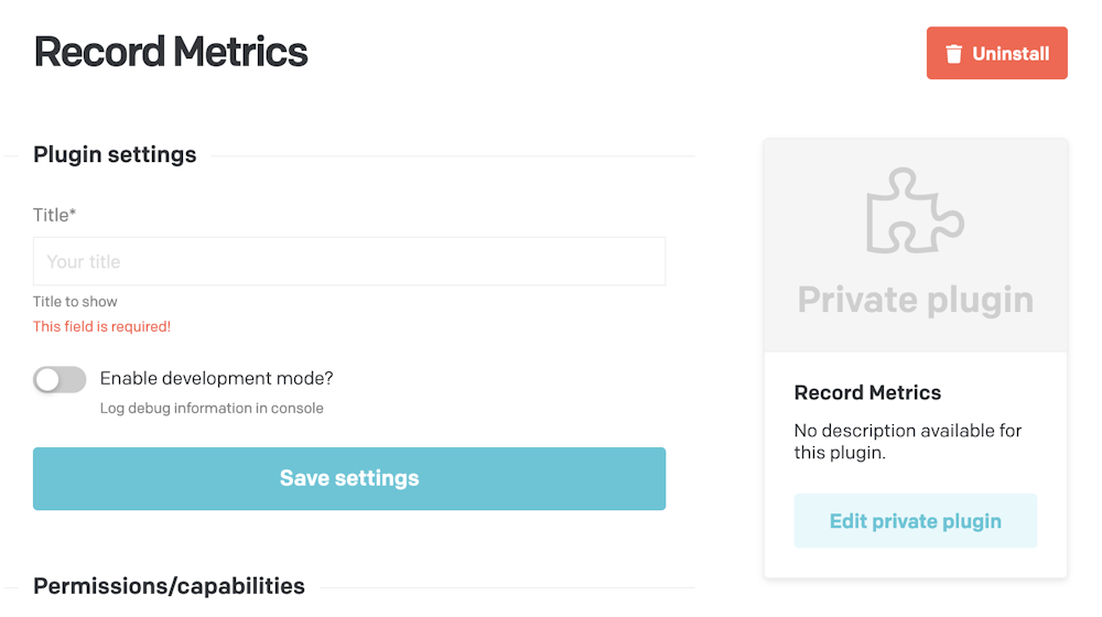 Plugin SDK - Config screen - DatoCMS Docs