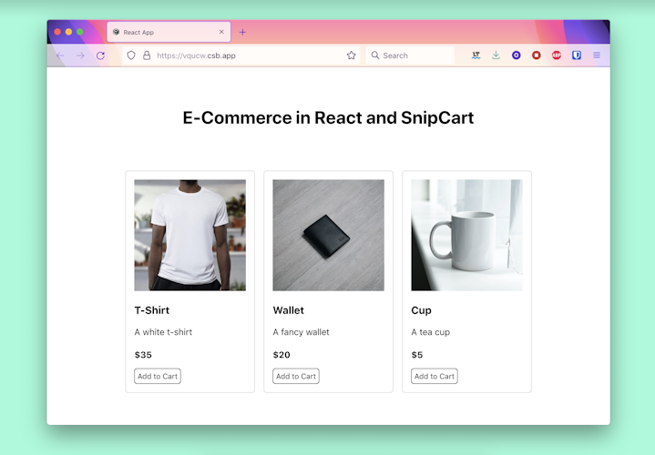 React ecommerce tutorial