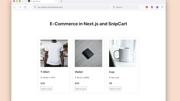Ecommerce Next.js + Snipcart template