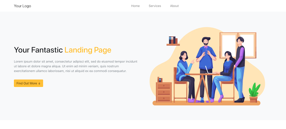 Landing page hero
