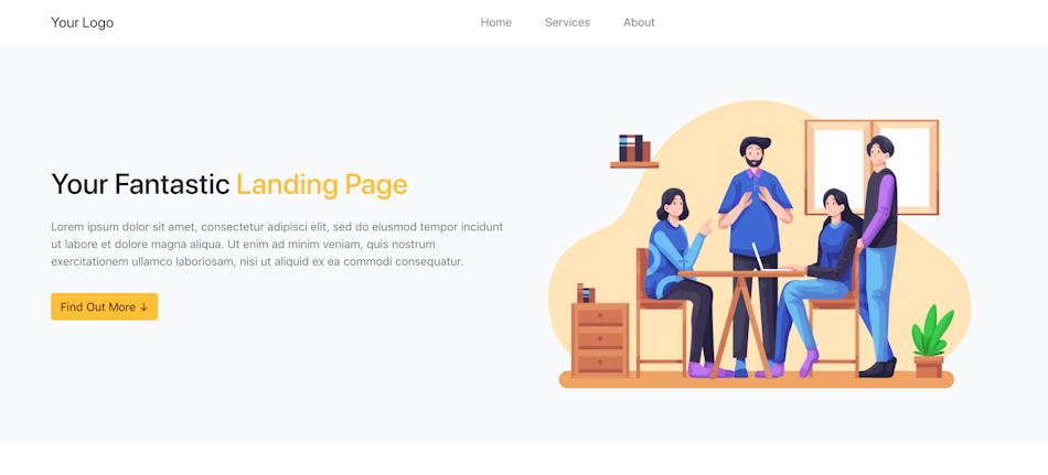 Landing page hero