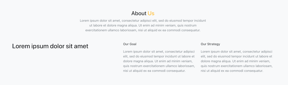 Landing page about