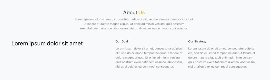 Landing page about