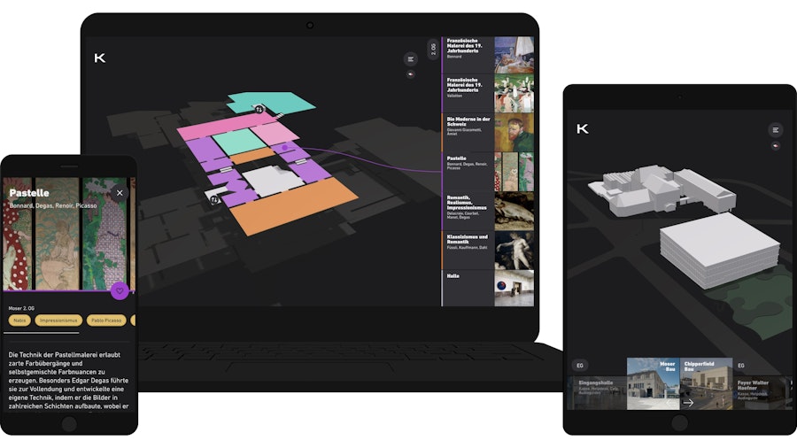 Kunsthaus Visitorguide on different screen sizes