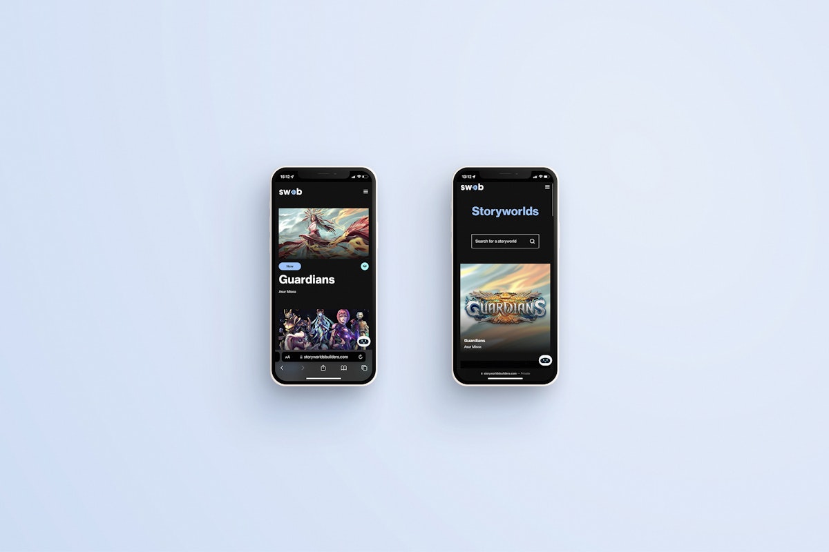 The SWOB website shown on iPhone