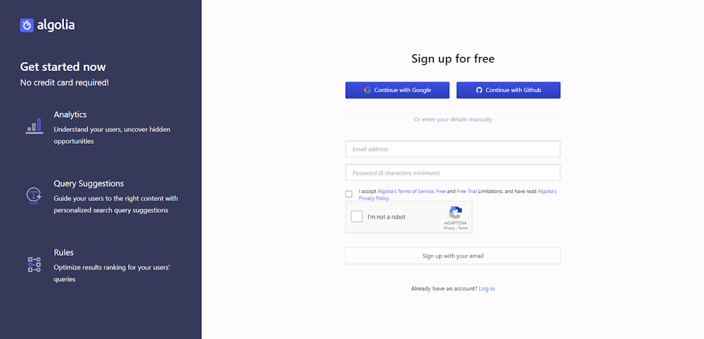 Next.js Algolia Signup