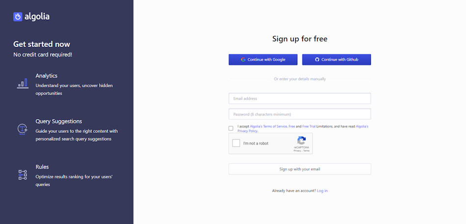 Next.js Algolia Signup