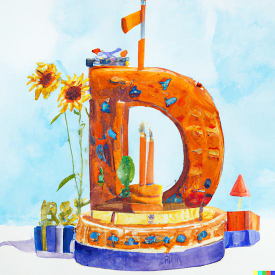 Happy birthday DatoCMS, text-to-image by DALL-E 2