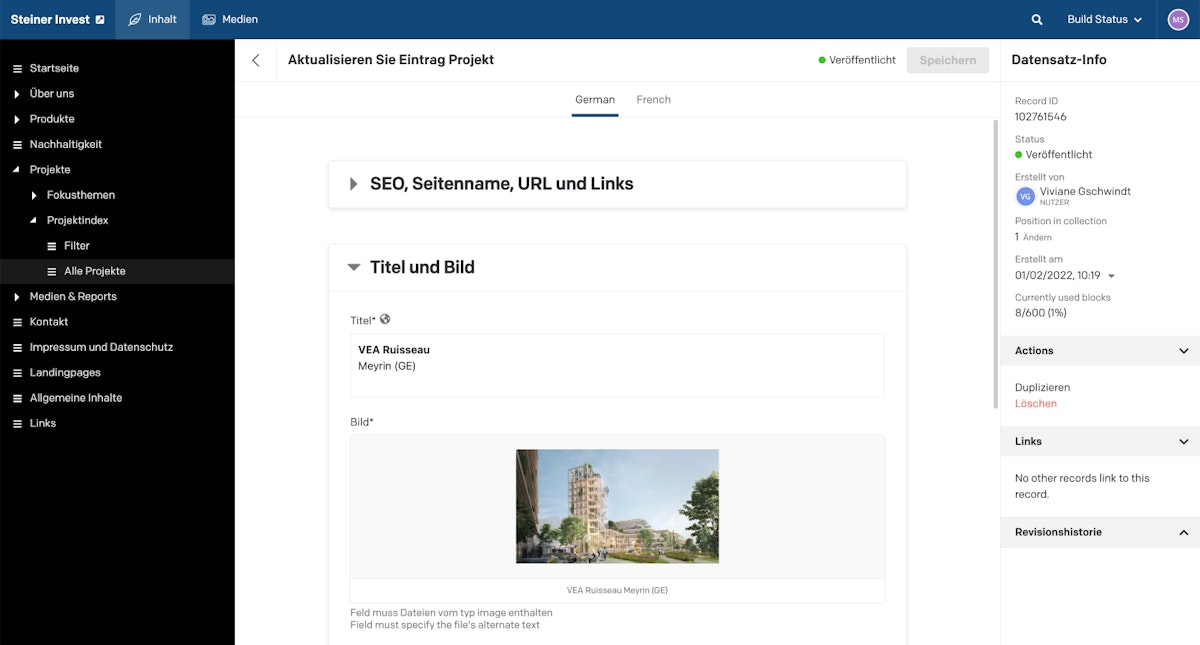 Edit project details