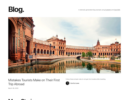 SvelteKit blog template preview SvelteKit blog template