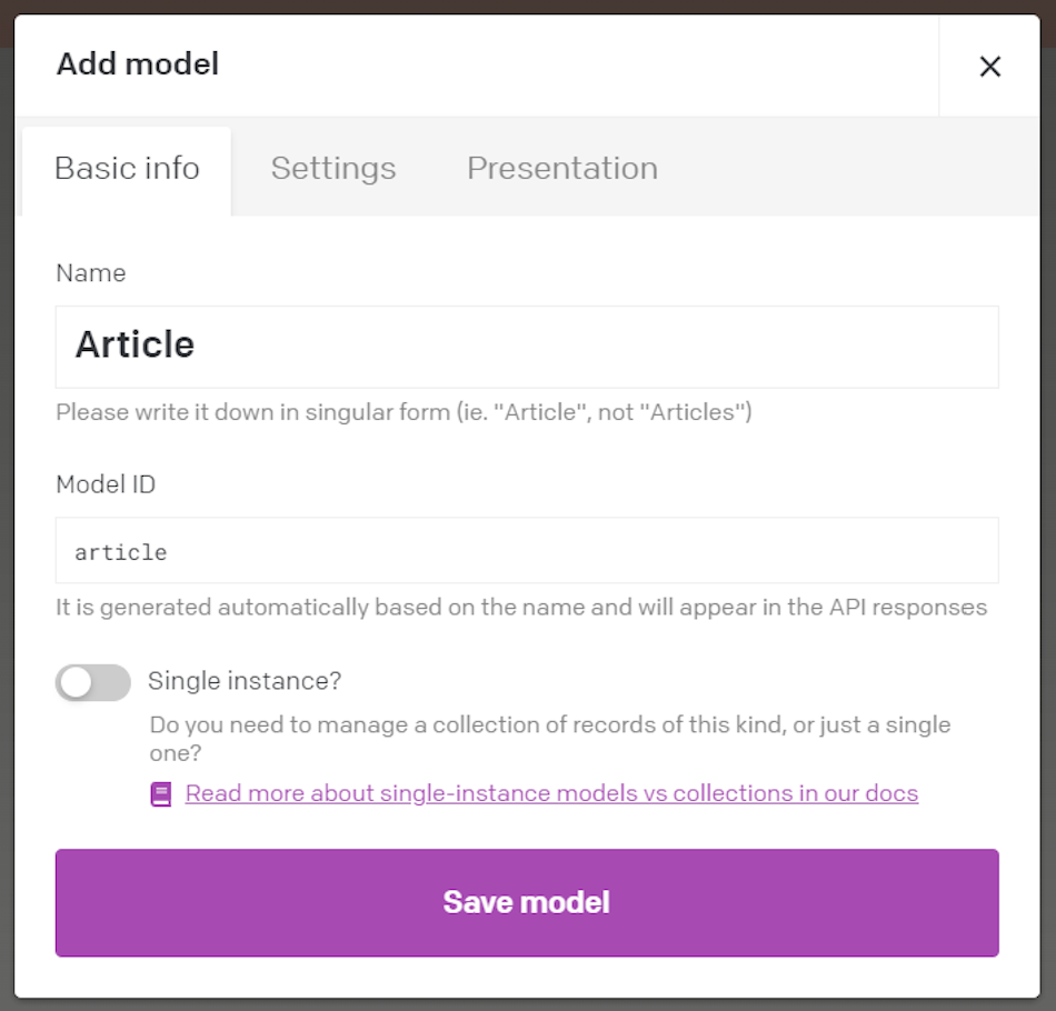 Defining the “Article” model for svelte blog