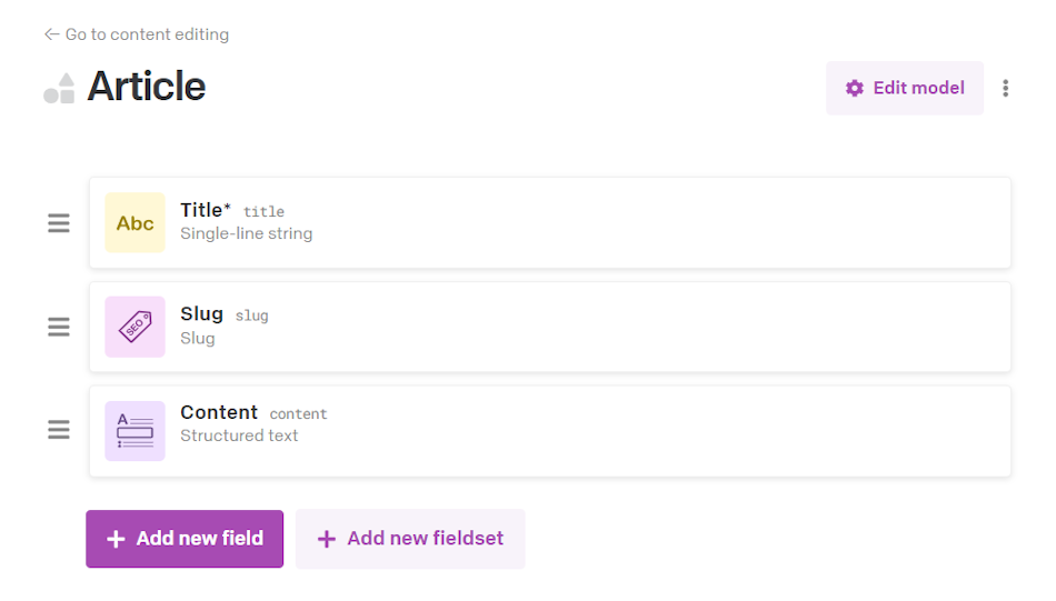 Article model fields for svelte blog