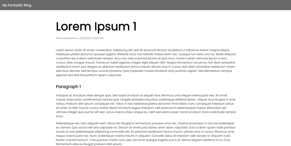 The Nuxt blog article page