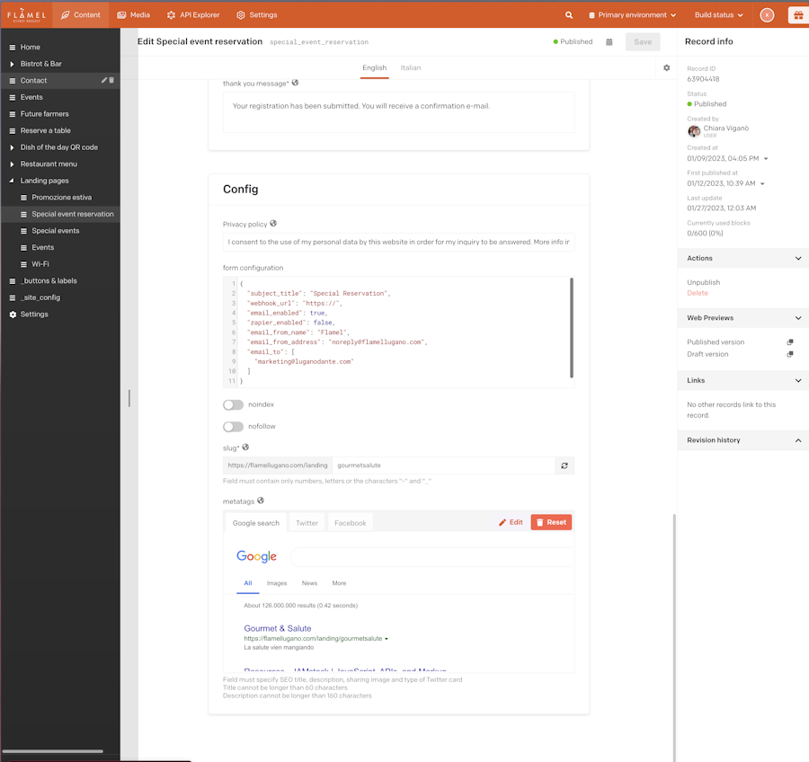 Serverless function (email/zapier) configuration