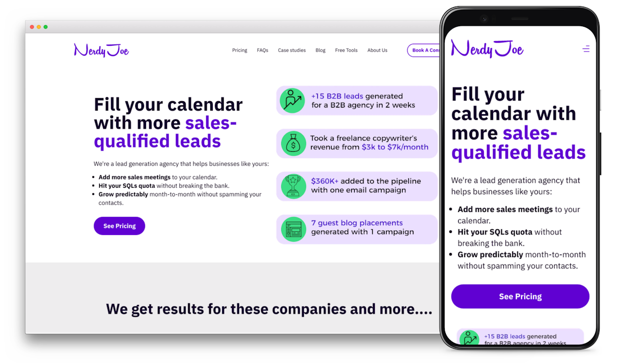 NerdyJoe Website Mockup