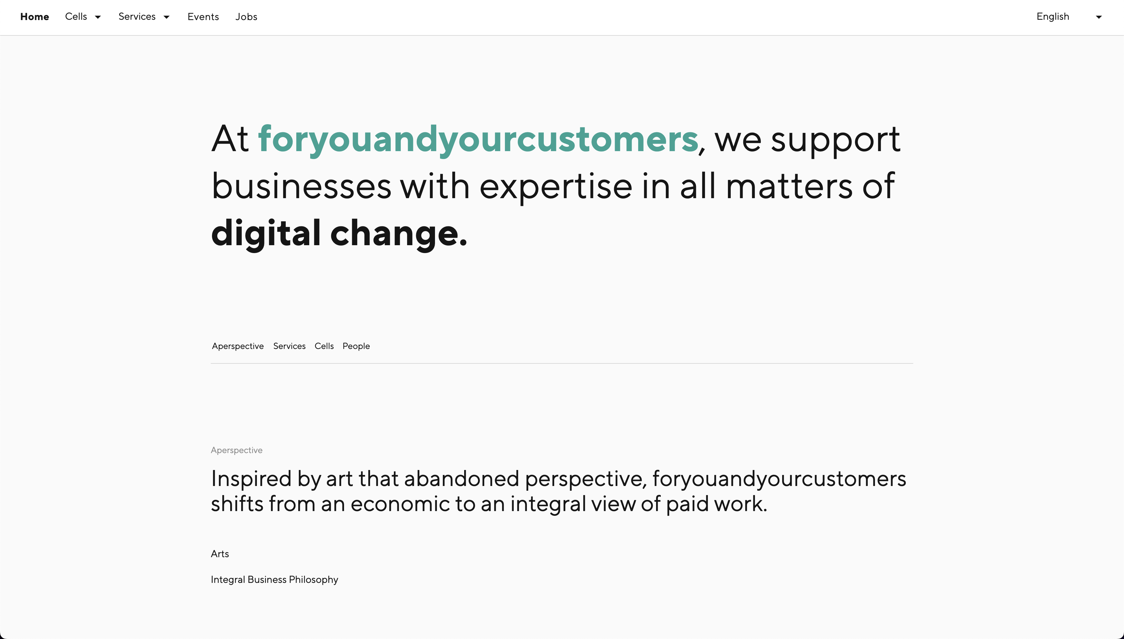 Screenshot of the homepage