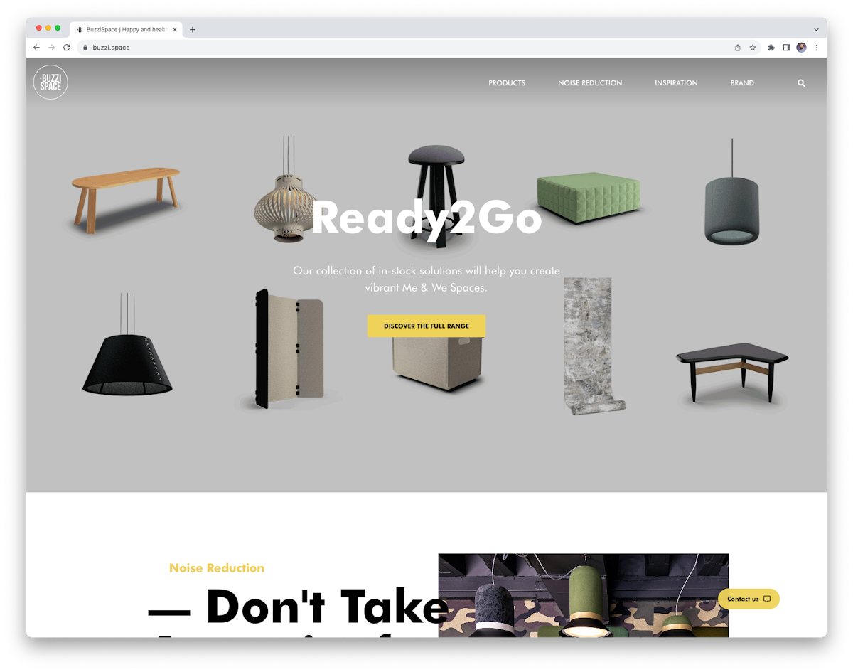 Screenshot of the BuzziSpace website