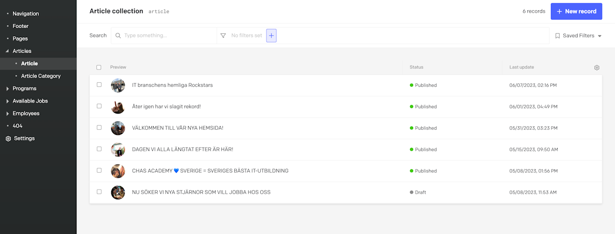 Chas Academy - Dato backend