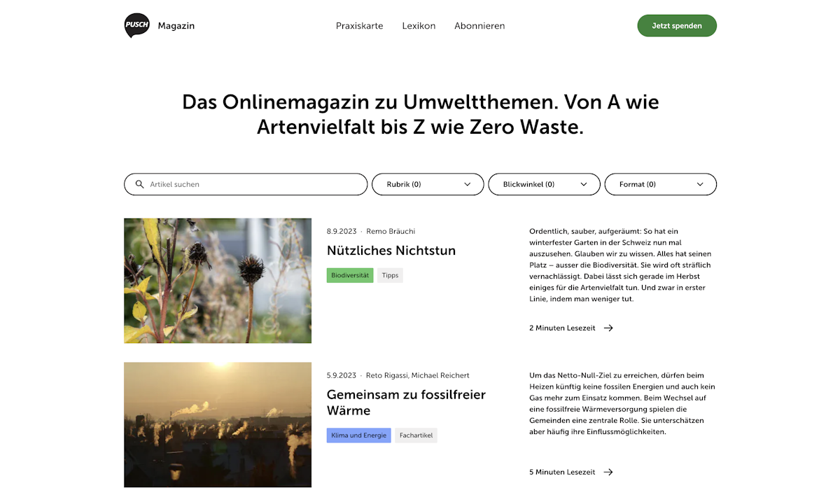 Overview of all articles
