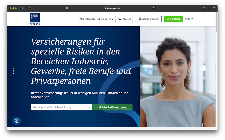 The funk-experts.de home page as a screenshot in Desktop Safari