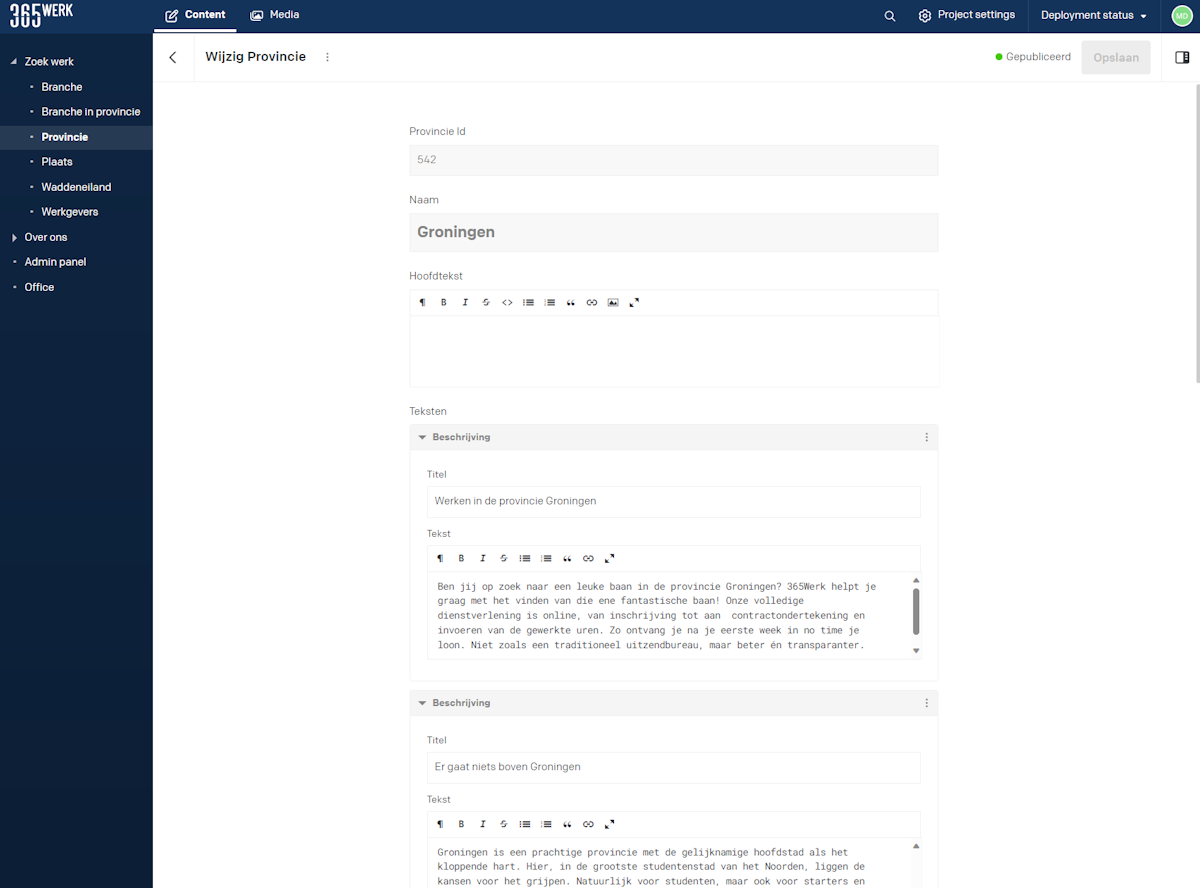 Editing page content in datoCMS