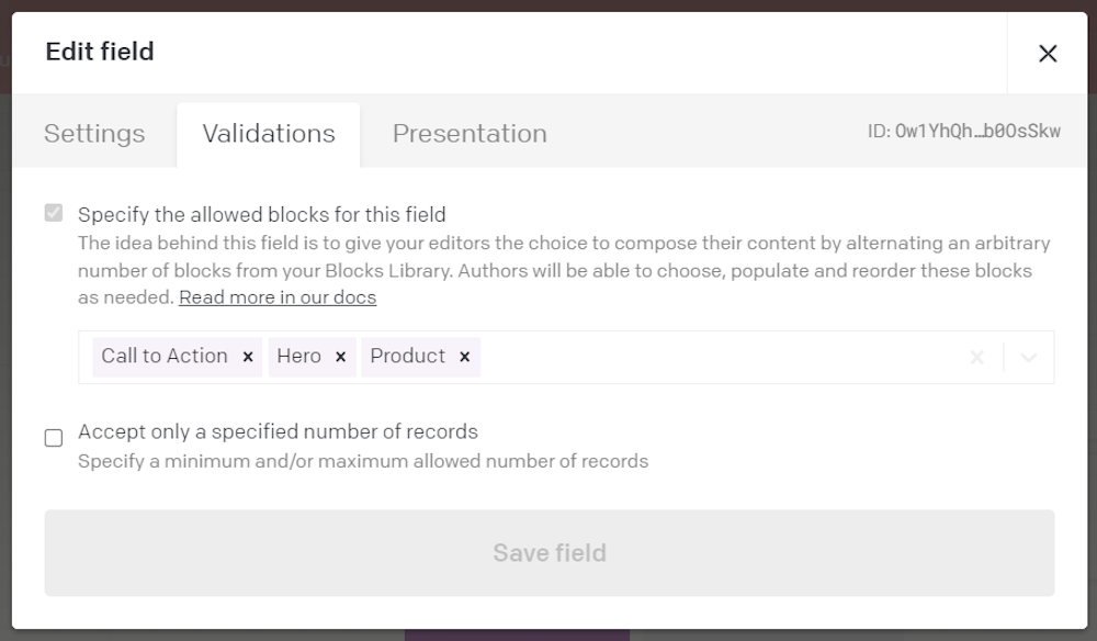 Note the allowed blocks