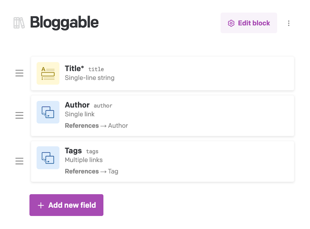 Content modelling - Modular content fields - DatoCMS Docs