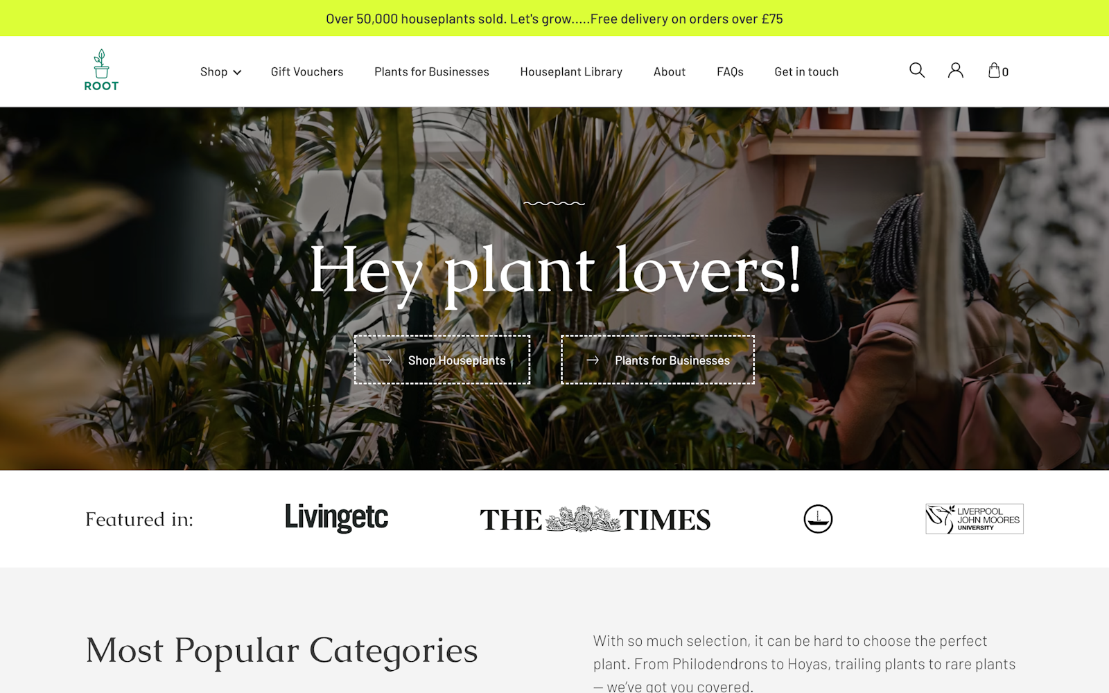Root Home Page