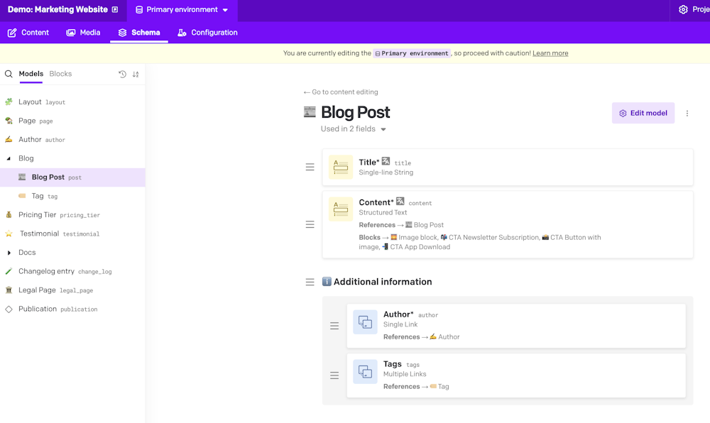 Content modelling - Introduction - DatoCMS Docs