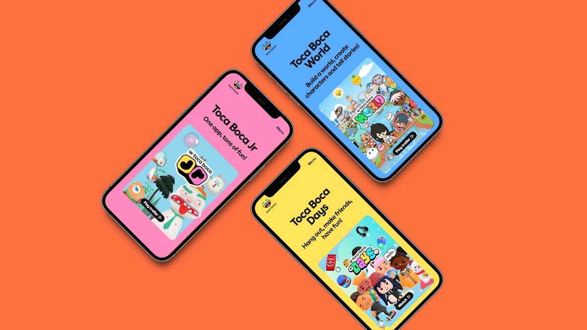 Mobile view of Toca Boca apps