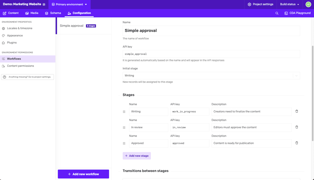 General concepts - Workflows - DatoCMS Docs