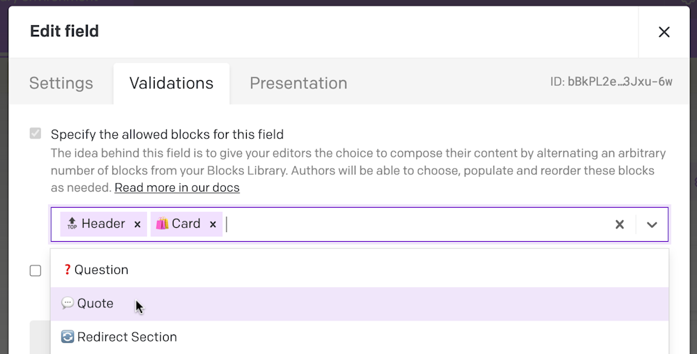 Content modelling - Modular content fields - DatoCMS Docs