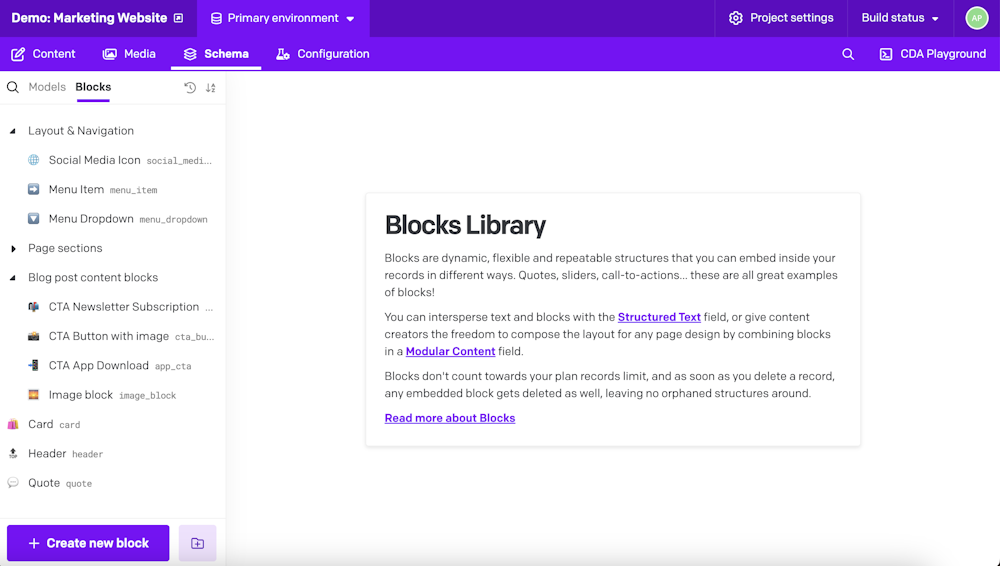 Content modelling - Modular content fields - DatoCMS Docs