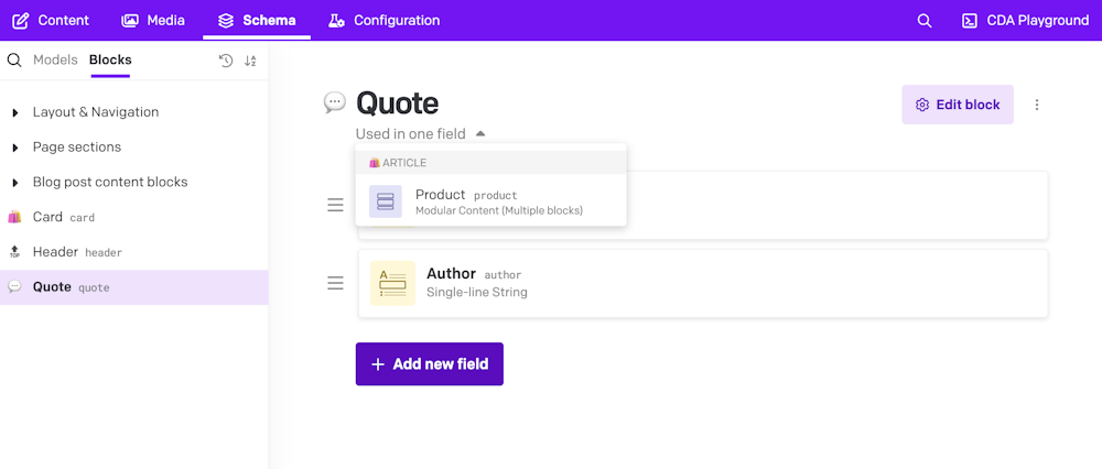 Content modelling - Modular content fields - DatoCMS Docs