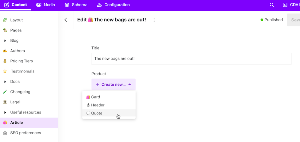 Content modelling - Modular content fields - DatoCMS Docs