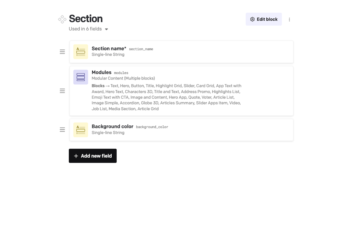 Section model