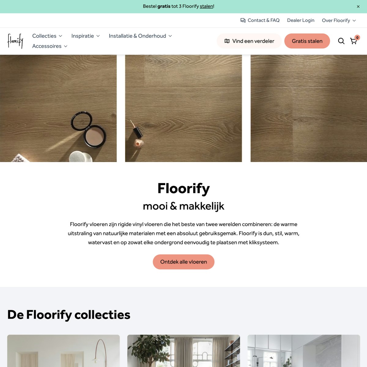 Screenshot of the Floorify homepage